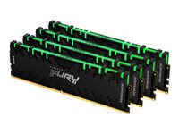 Kingston FURY Renegade RGB - DDR4 - kit - 32 Go: 4 x 8 Go - DIMM 288 broches - 3200 MHz / PC4-25600 - CL16 - 1.35 V - mémoire sans tampon - non ECC - noir KF432C16RBAK4/32