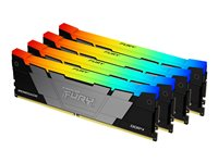 Kingston FURY Renegade RGB - DDR4 - kit - 32 Go: 4 x 8 Go - DIMM 288 broches - 3600 MHz / PC4-28800 - CL16 - 1.35 V - mémoire sans tampon - non ECC - noir KF436C16RB2AK4/32