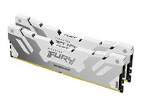 Kingston FURY Renegade - DDR5 - kit - 32 Go: 2 x 16 Go - DIMM 288 broches - 7600 MHz / PC5-60800 - CL38 - 1.45 V - mémoire sans tampon - on-die ECC - blanc, argent KF576C38RWK2-32